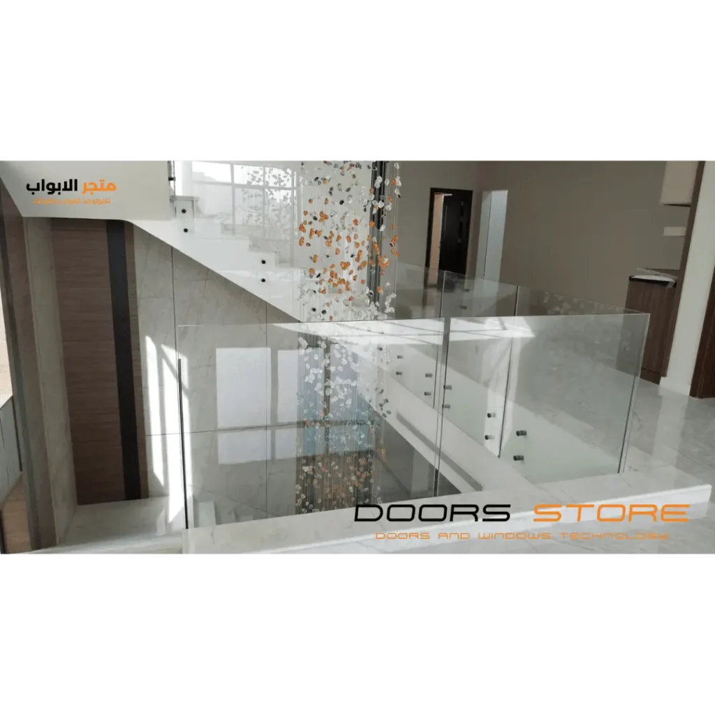 أفضل أسعار درابزين الدرج للمنازل والشقق والفيلات 1 درابزين زجاج جانبي