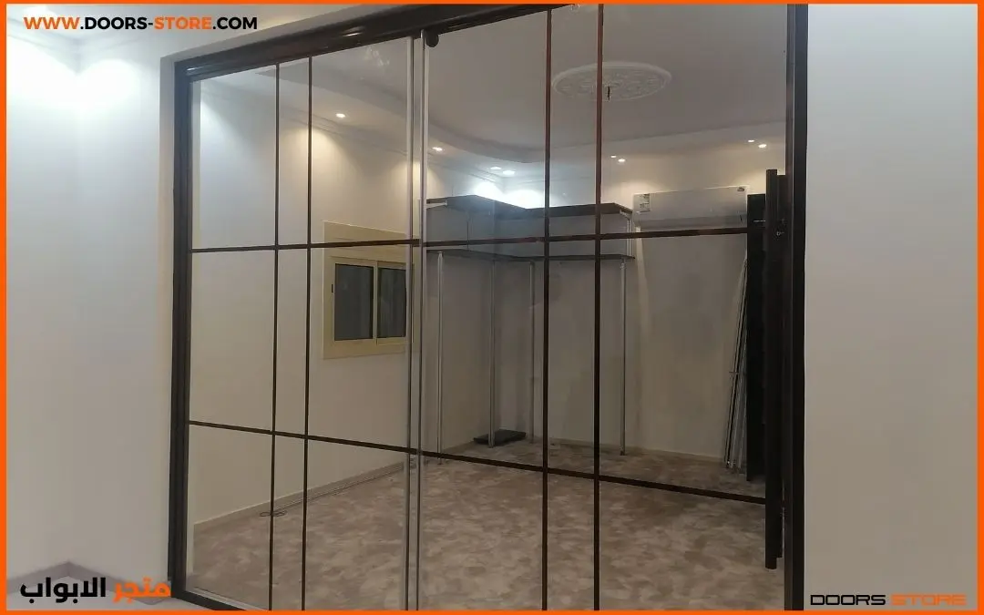 ابواب زجاج سكريت سحاب اسود