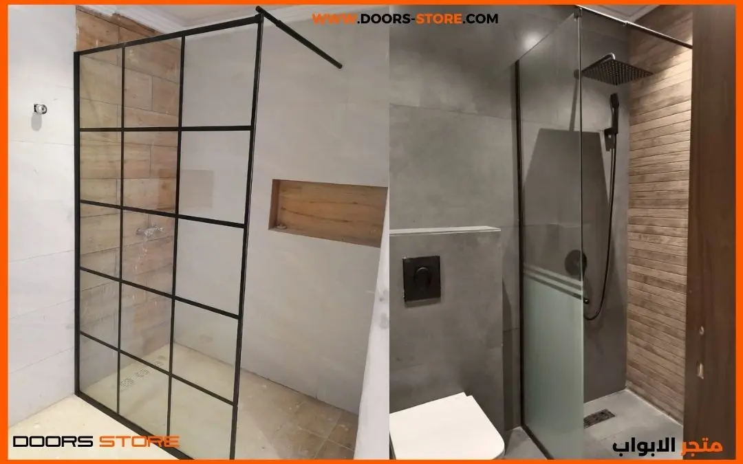 زجاج شاور 12 حاجز زجاج شاور مربعات