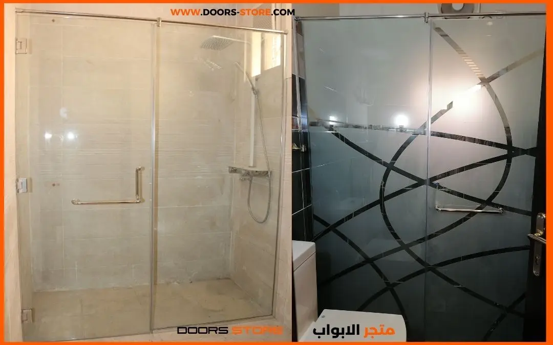 زجاج شاور 11 زجاج شاور مفصلي برسمة