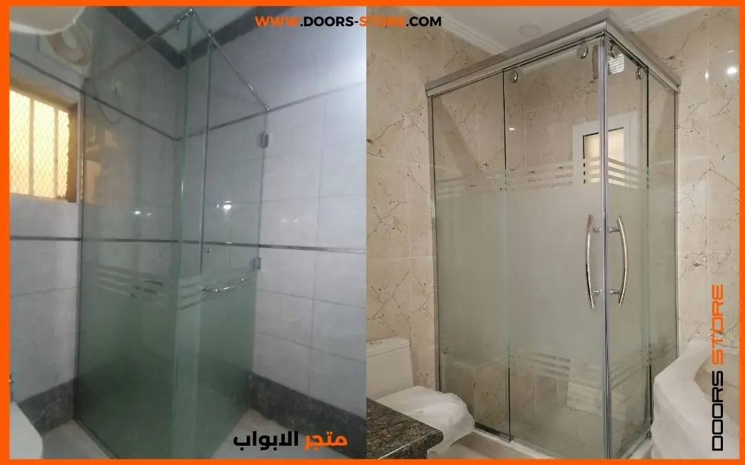 كابينة الشاور الدرفتين